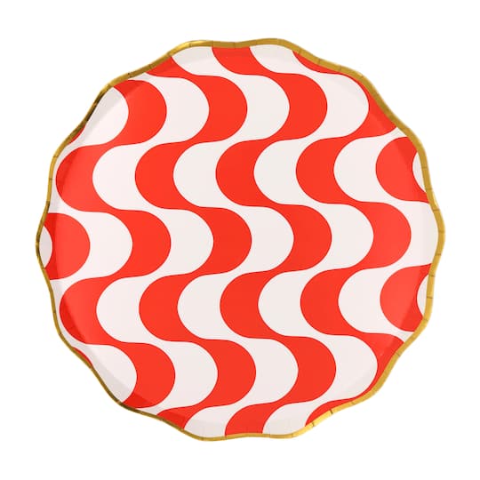 Jonathan Adler x Michaels 9" Red Wave Paper Plates, 10ct.